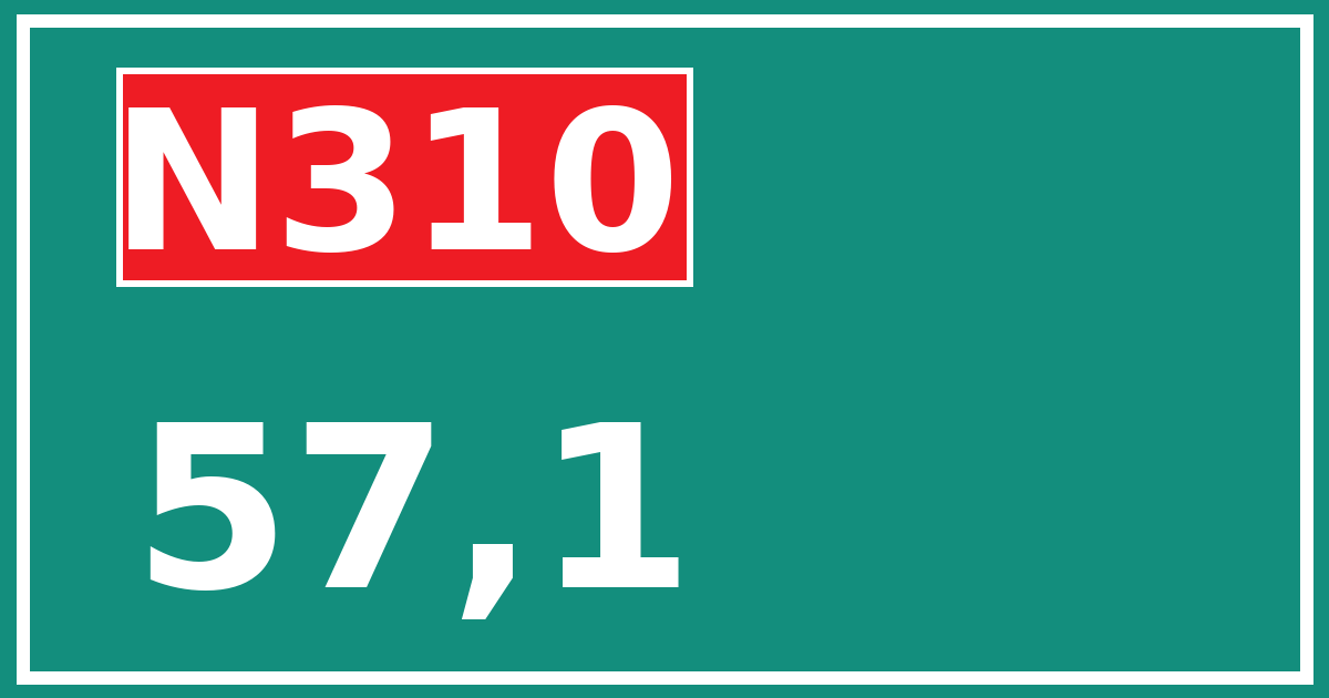Hectometerbord N310 57,1