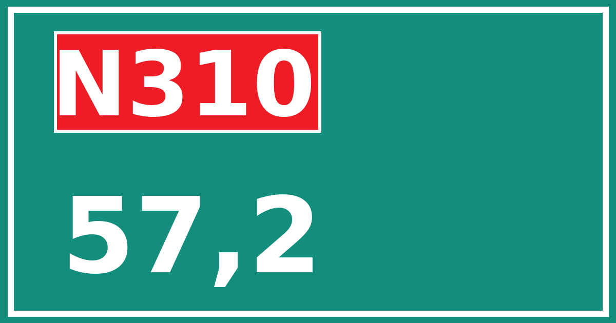 Hectometerbord N310 57,2