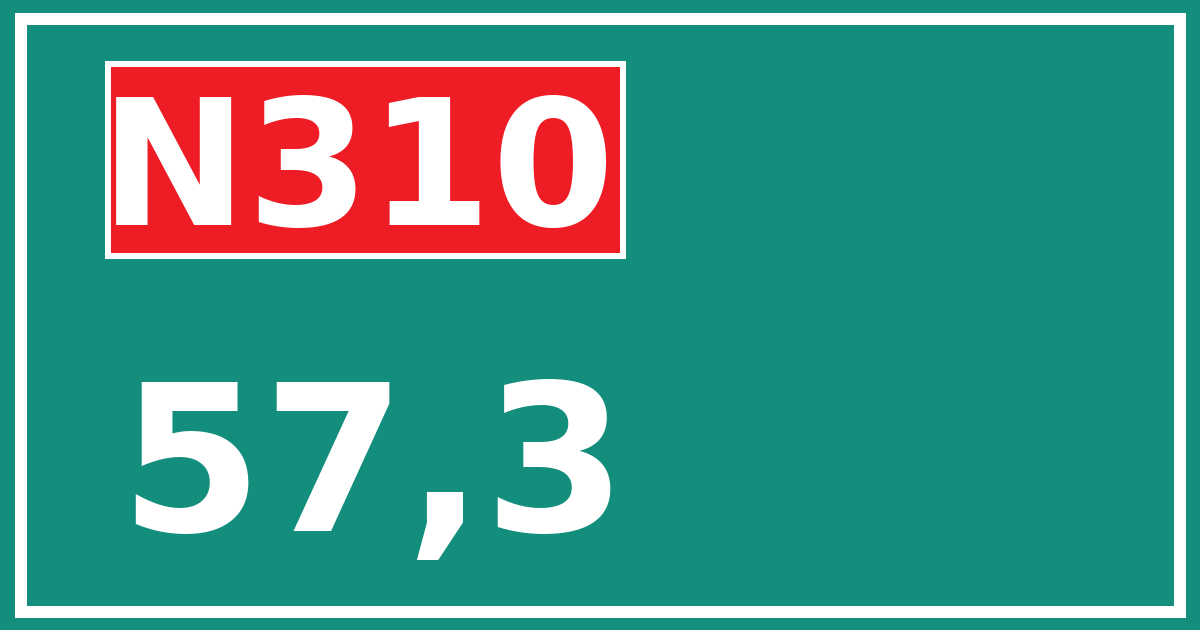 Hectometerbord N310 57,3