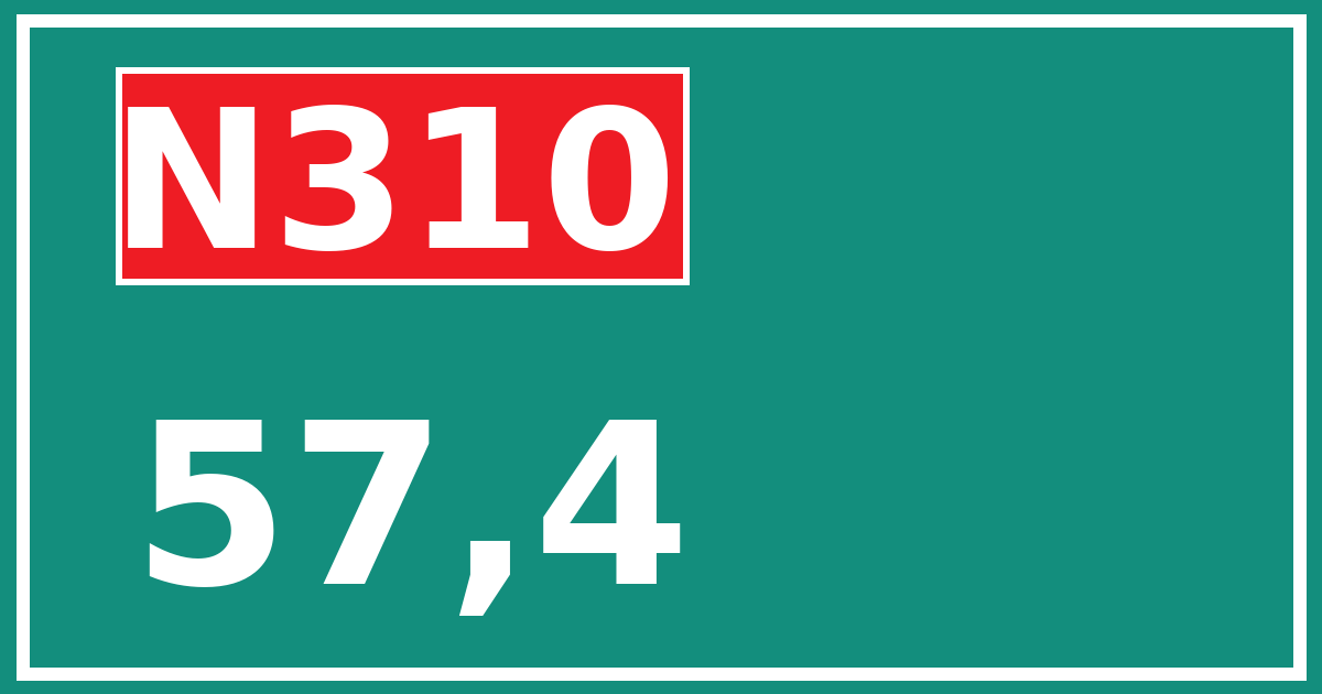 Hectometerbord N310 57,4