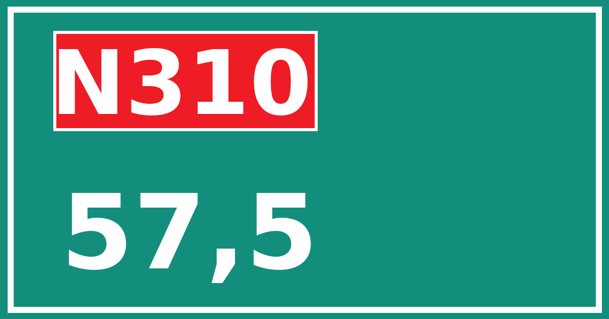 Hectometerbord N310 57,5