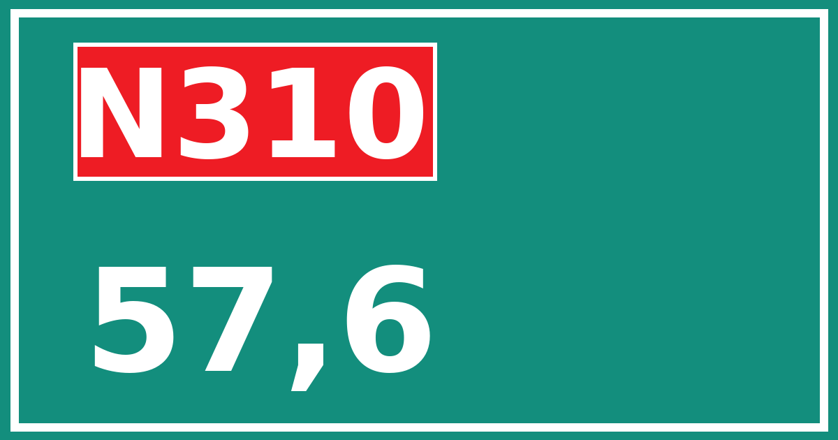 Hectometerbord N310 57,6