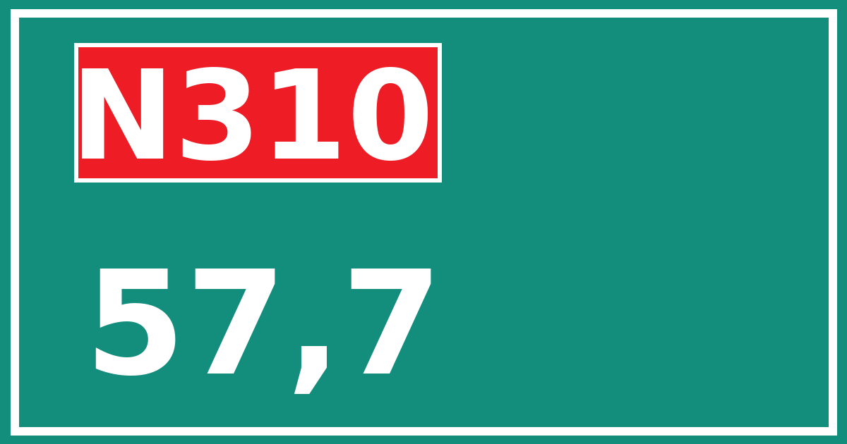 Hectometerbord N310 57,7