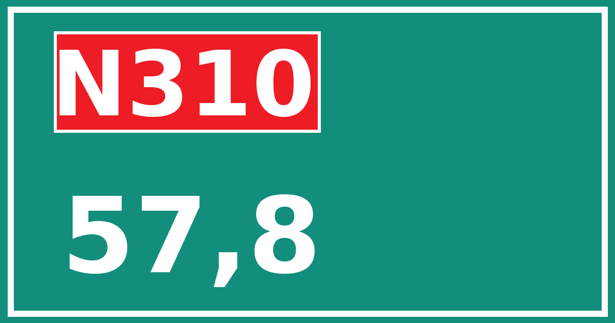 Hectometerbord N310 57,8