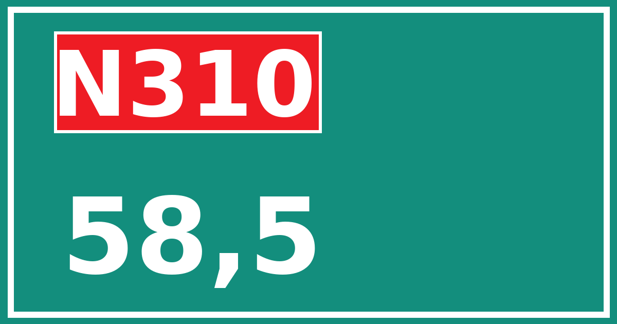 Hectometerbord N310 58,5