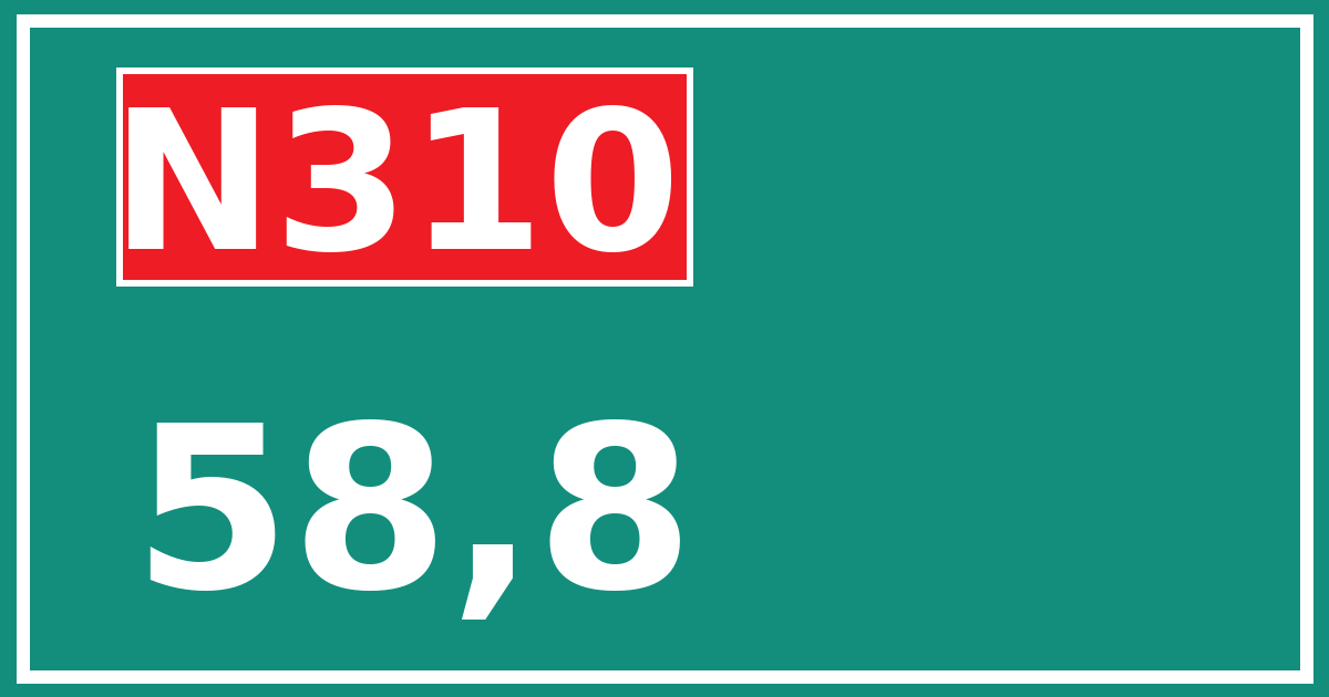 Hectometerbord N310 58,8