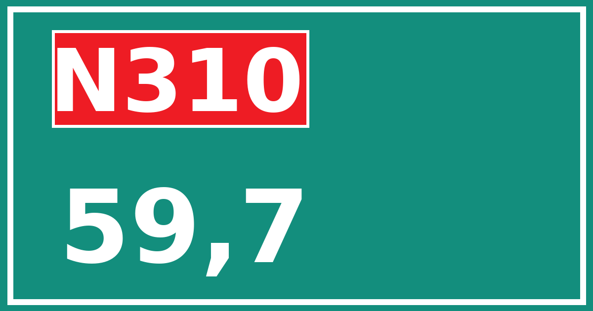 Hectometerbord N310 59,7