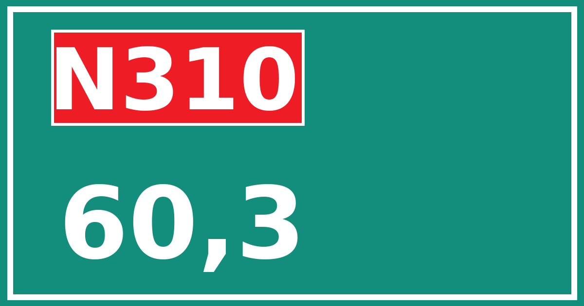 Hectometerbord N310 60,3