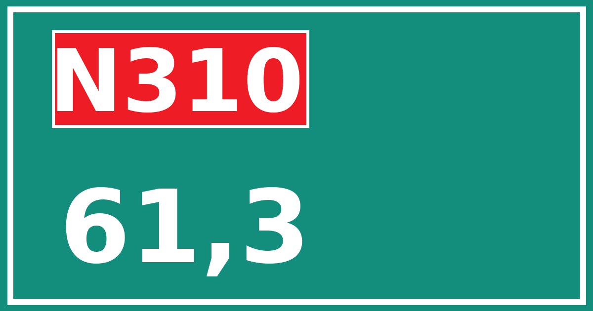 Hectometerbord N310 61,3