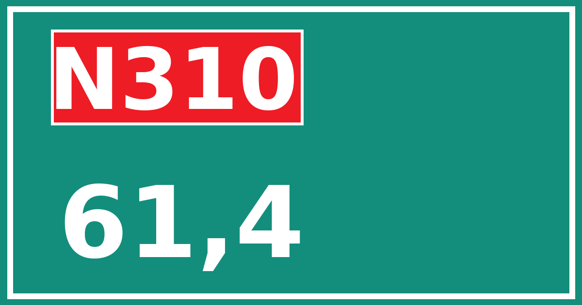 Hectometerbord N310 61,4