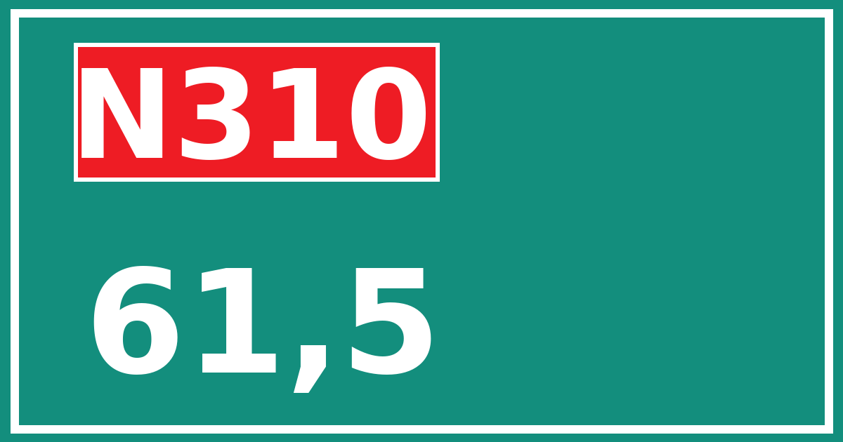 Hectometerbord N310 61,5