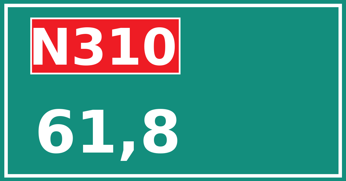 Hectometerbord N310 61,8