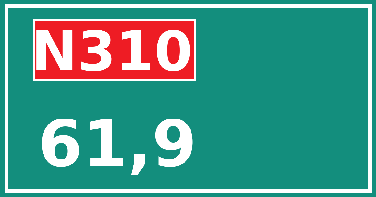 Hectometerbord N310 61,9