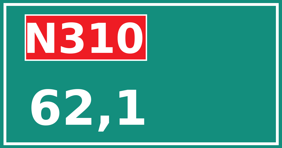 Hectometerbord N310 62,1