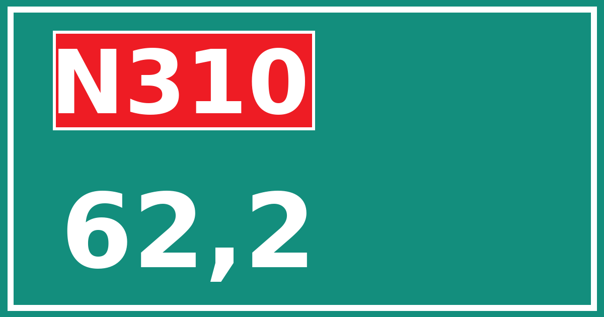 Hectometerbord N310 62,2