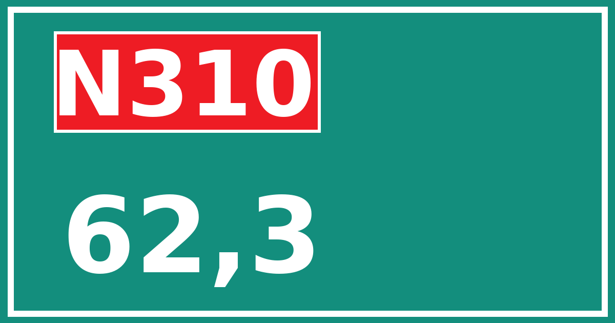 Hectometerbord N310 62,3