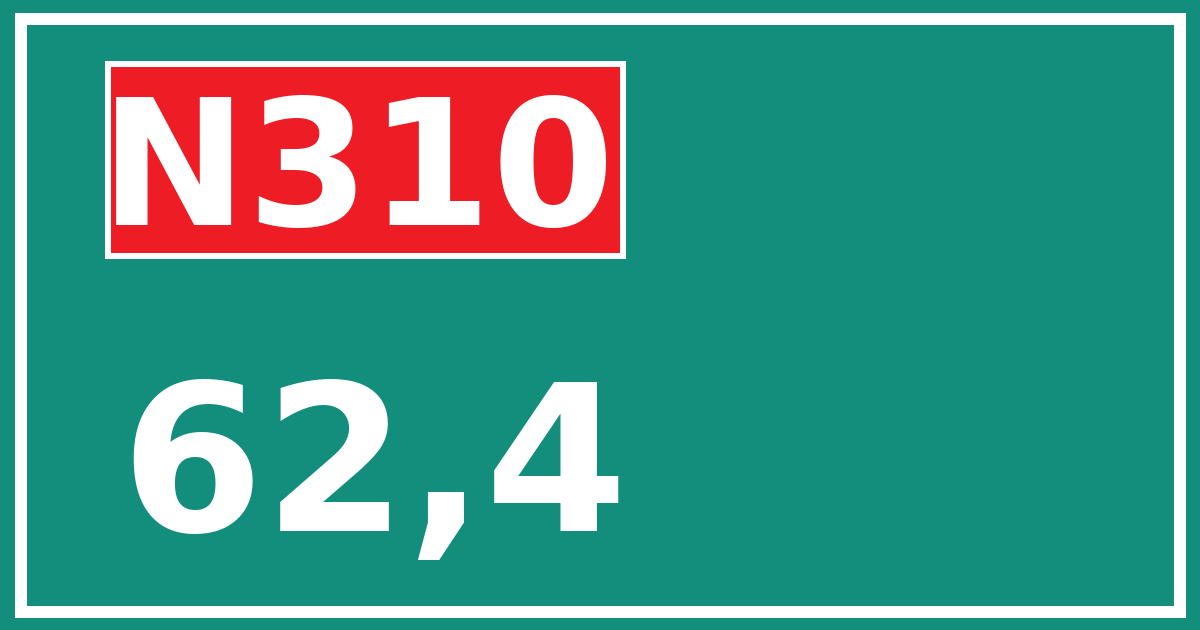 Hectometerbord N310 62,4