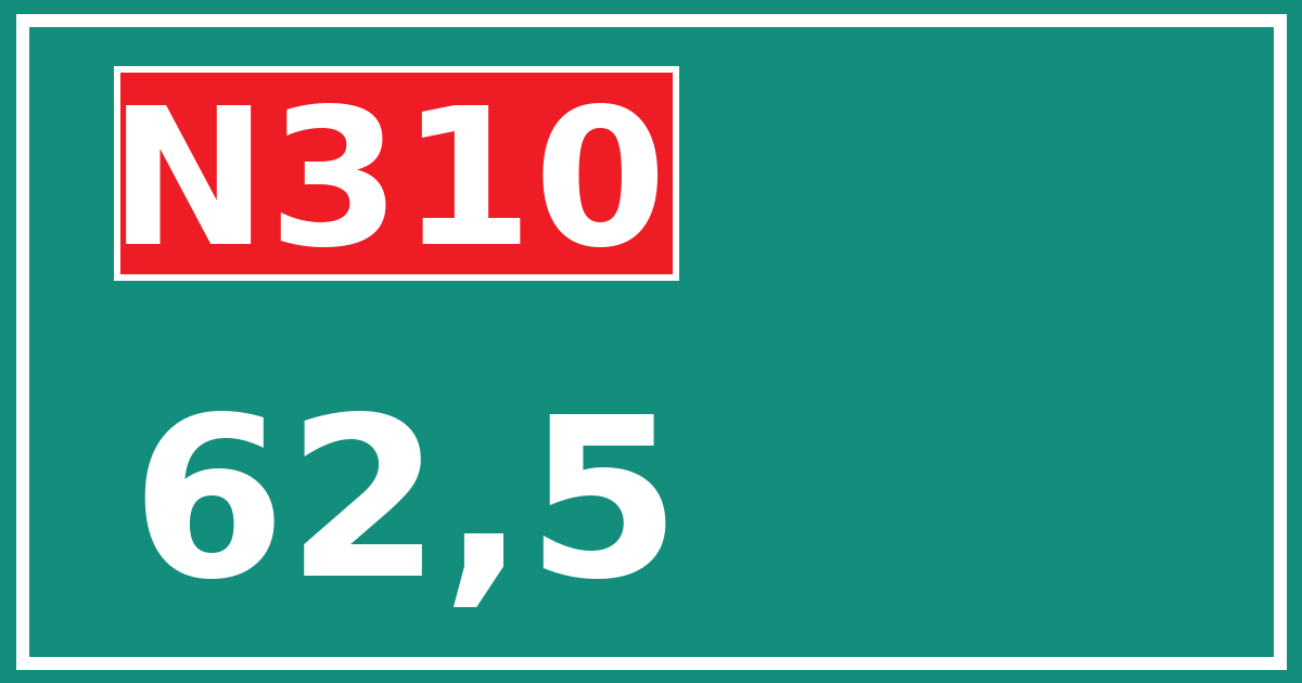 Hectometerbord N310 62,5