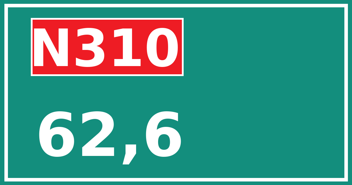 Hectometerbord N310 62,6