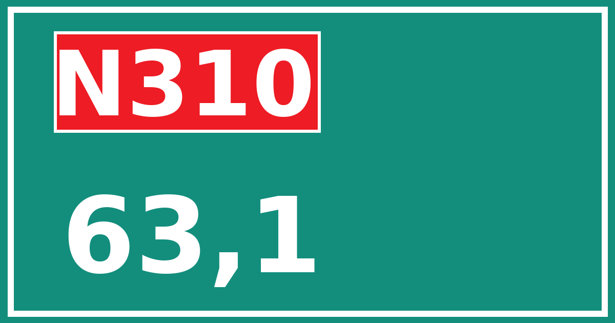 Hectometerbord N310 63,1