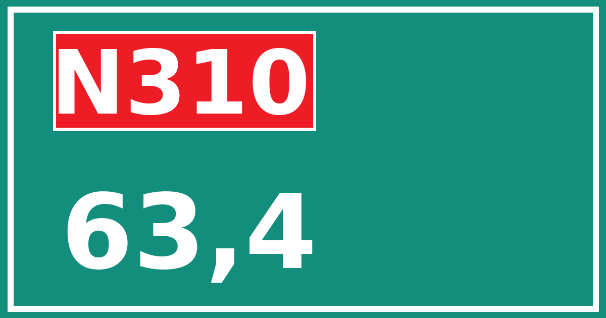 Hectometerbord N310 63,4