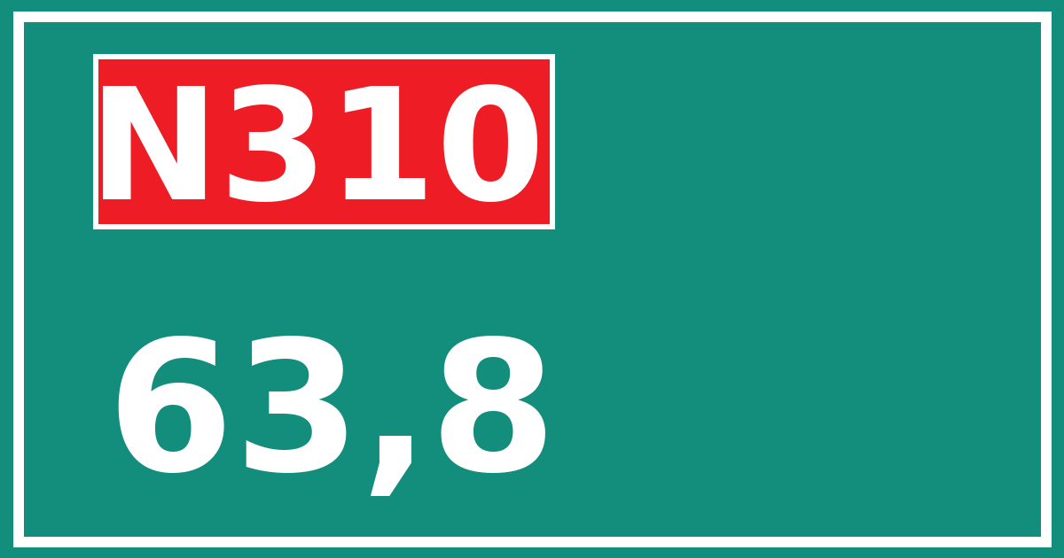 Hectometerbord N310 63,8
