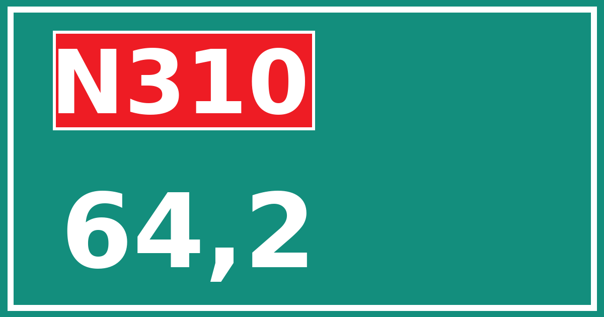 Hectometerbord N310 64,2