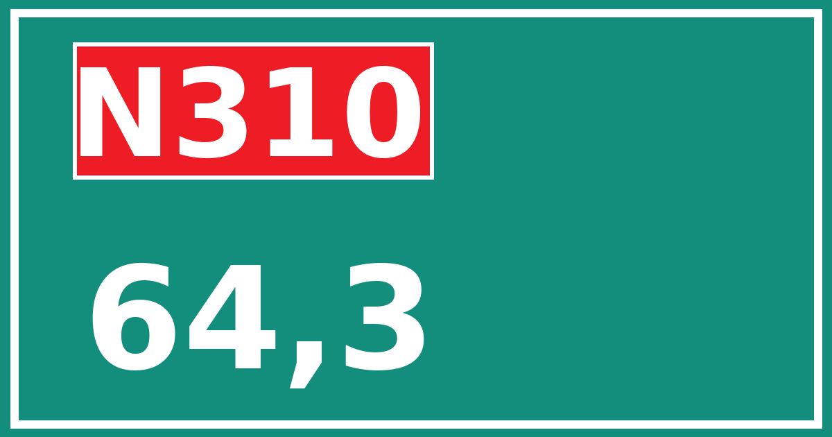 Hectometerbord N310 64,3