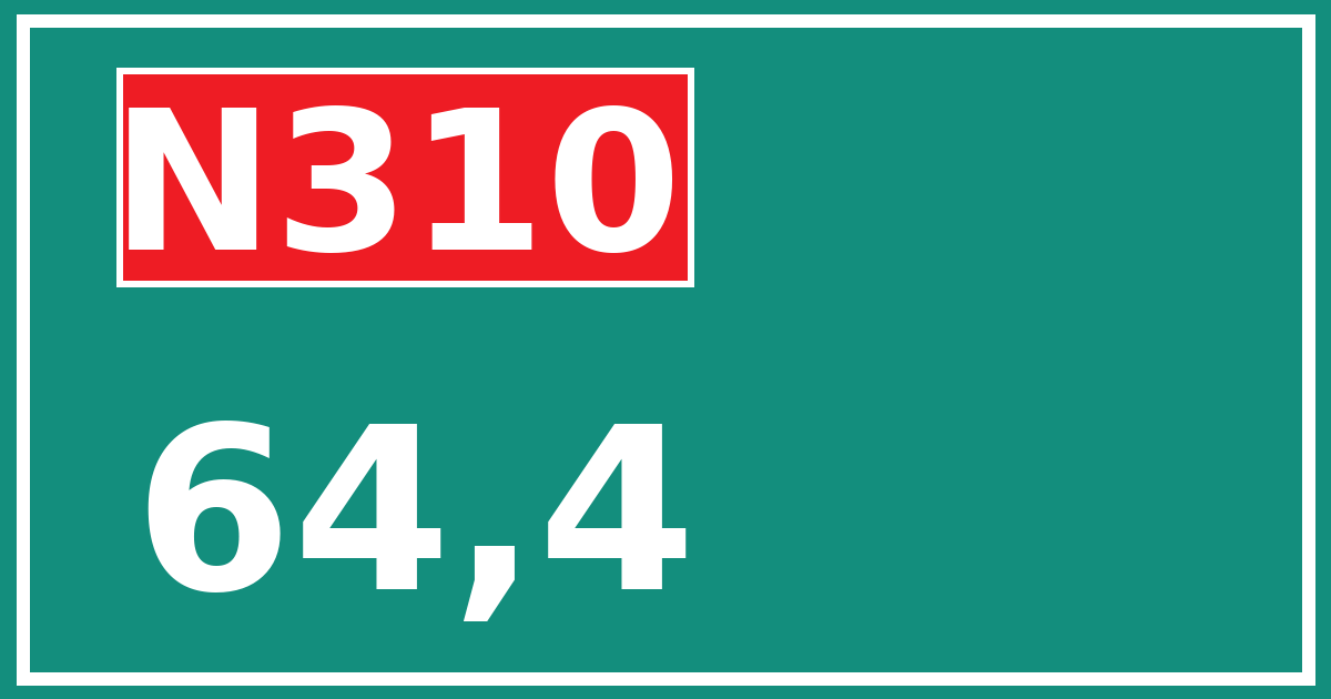Hectometerbord N310 64,4