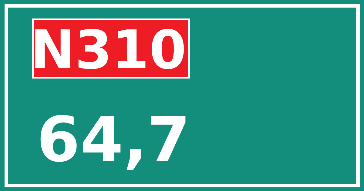 Hectometerbord N310 64,7