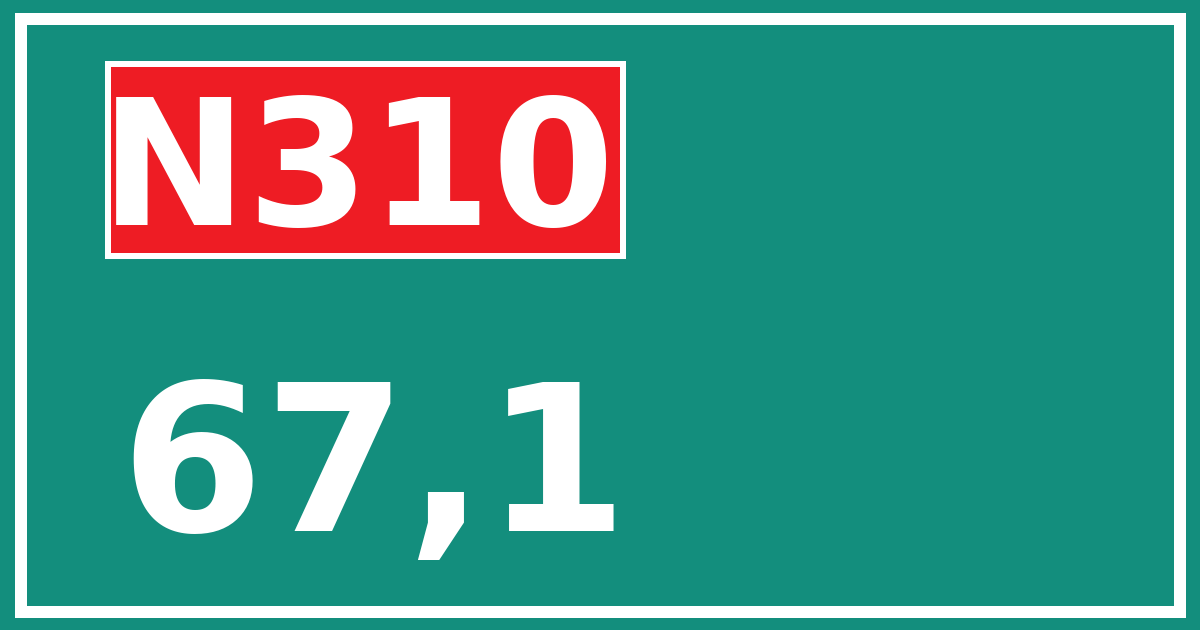 Hectometerbord N310 67,1