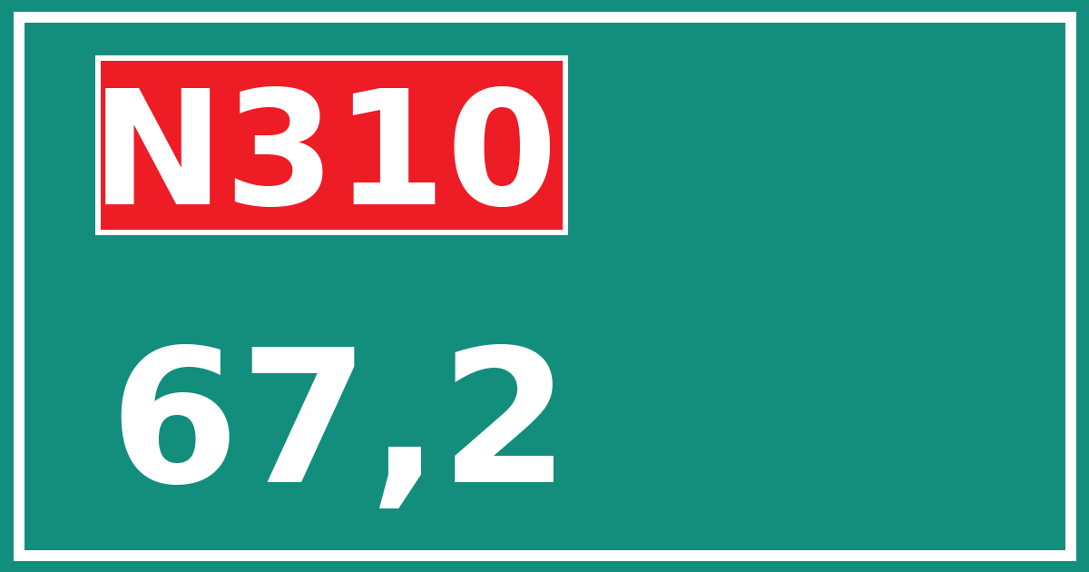 Hectometerbord N310 67,2
