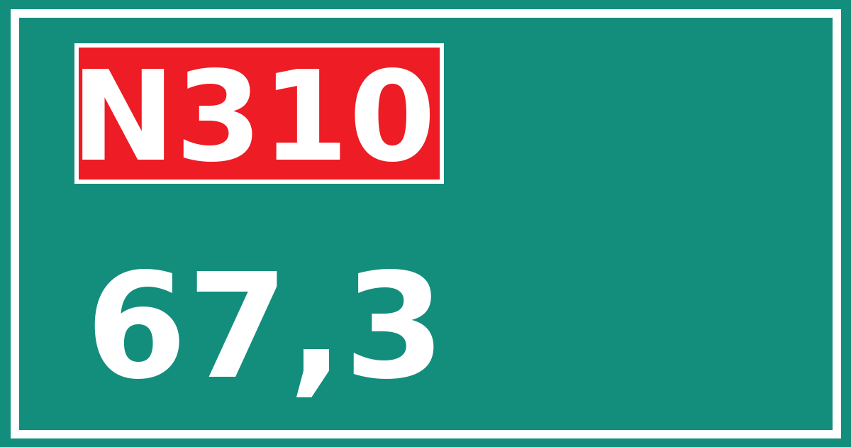 Hectometerbord N310 67,3