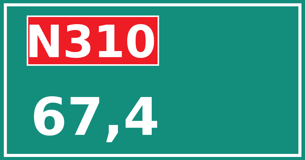 Hectometerbord N310 67,4