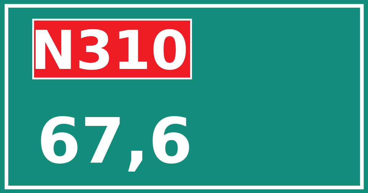 Hectometerbord N310 67,6