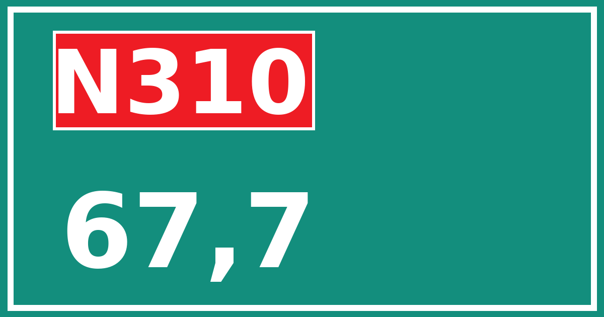 Hectometerbord N310 67,7