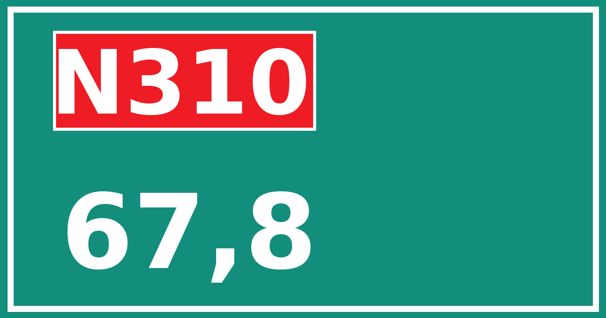 Hectometerbord N310 67,8