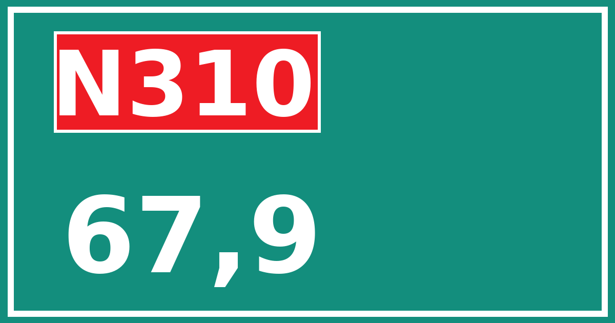 Hectometerbord N310 67,9