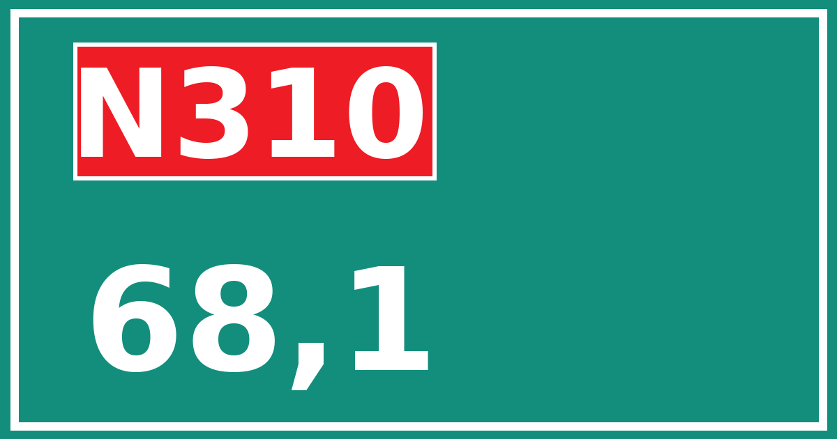 Hectometerbord N310 68,1