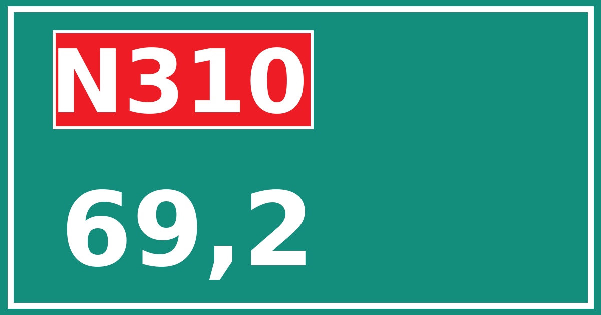 Hectometerbord N310 69,2