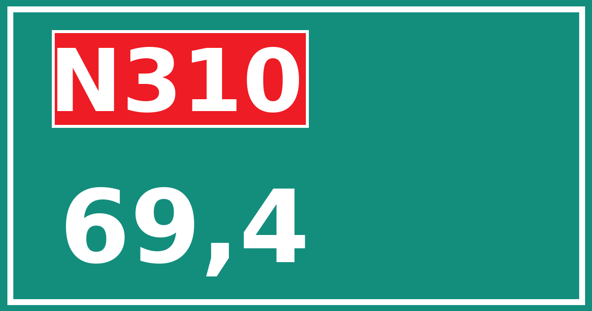 Hectometerbord N310 69,4