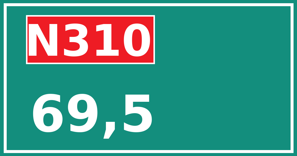 Hectometerbord N310 69,5