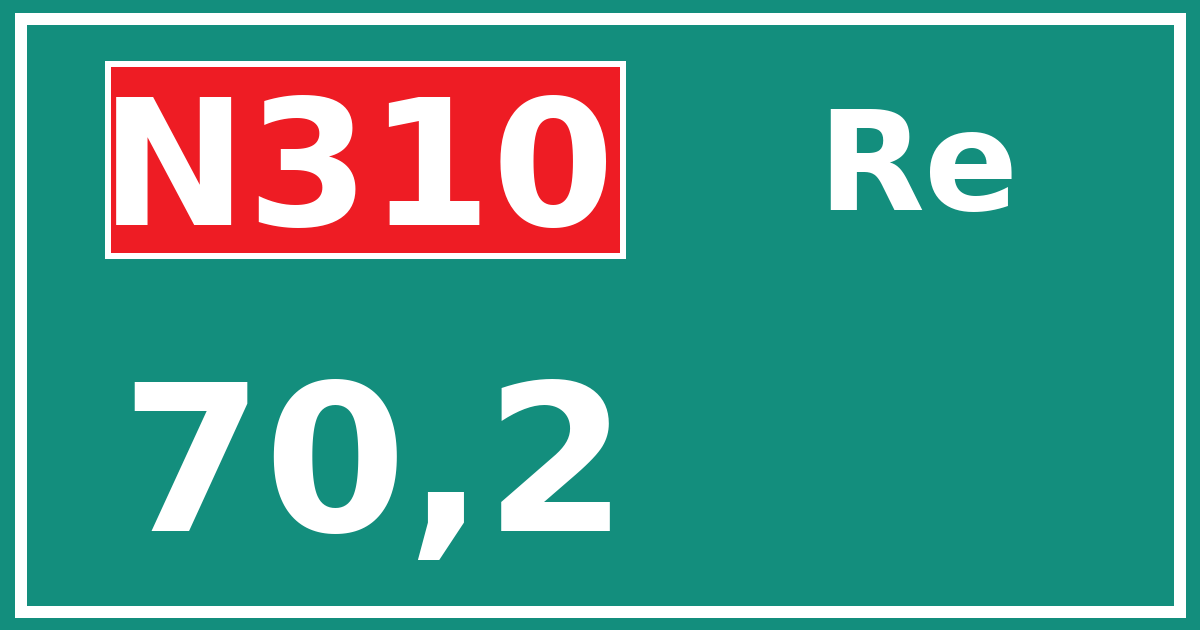Hectometerbord N310 70,2 zijde Re
