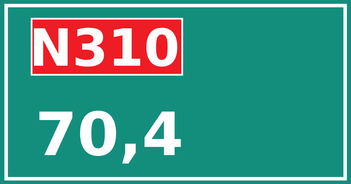 Hectometerbord N310 70,4