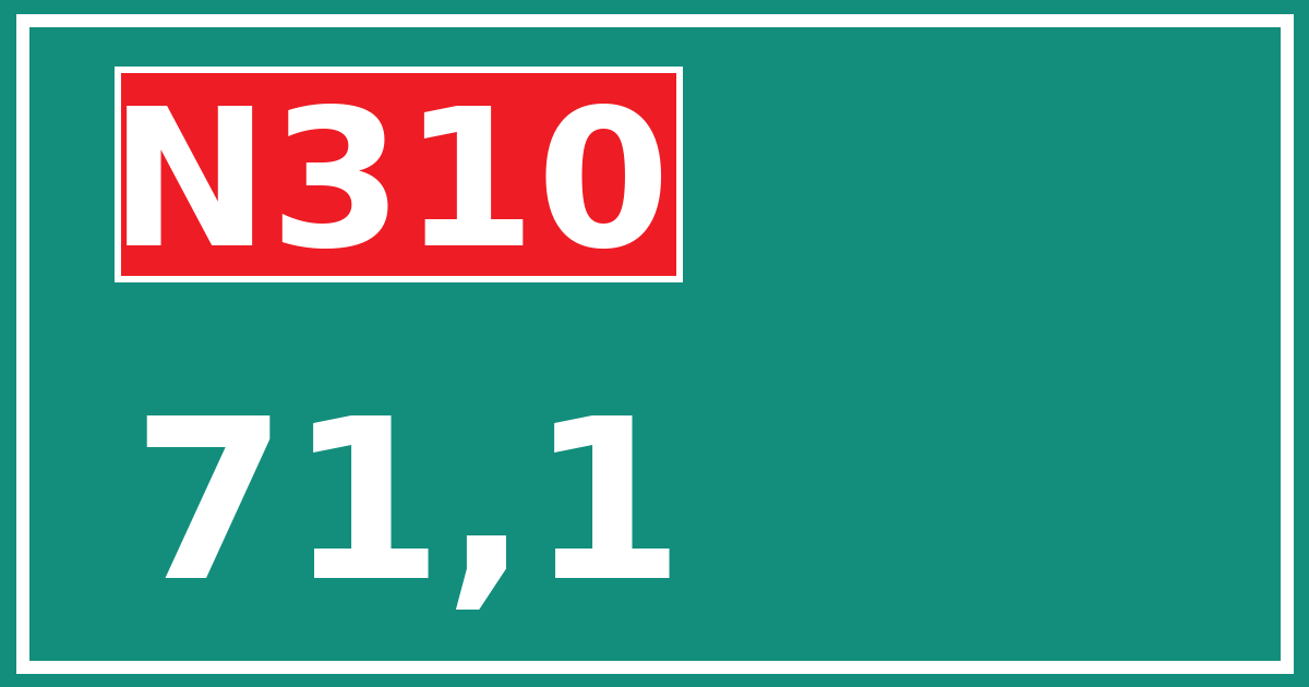 Hectometerbord N310 71,1