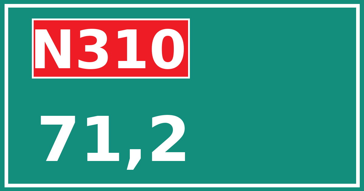 Hectometerbord N310 71,2
