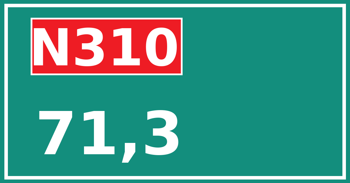 Hectometerbord N310 71,3