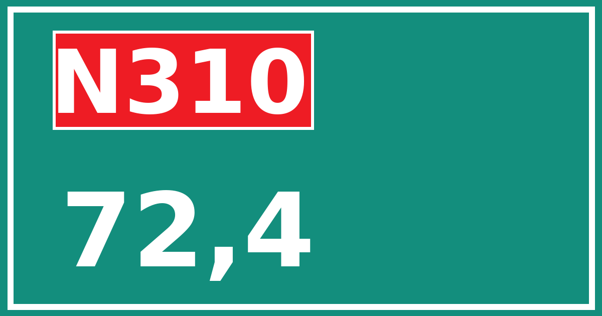 Hectometerbord N310 72,4