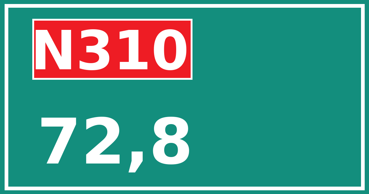 Hectometerbord N310 72,8