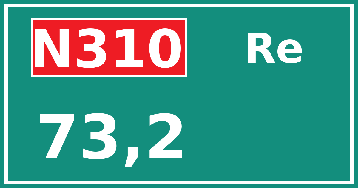 Hectometerbord N310 73,2 zijde Re